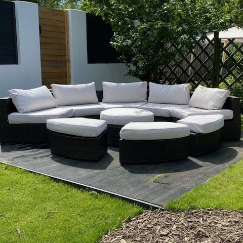 Enjoy your alfresco wine in the comfy outdoor chill-out area