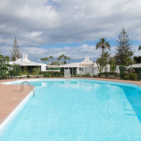 While away sunny afternoons in one of the communal pools