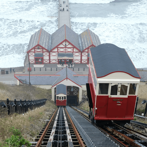 Head over to nearby Saltburn-by-the-Sea and ride the cliff lift down to the ocean