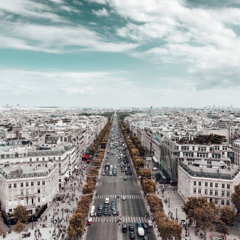 Treat yourself to some retail therapy along the famous Champs-Élysées,  less than a minute on foot from your door