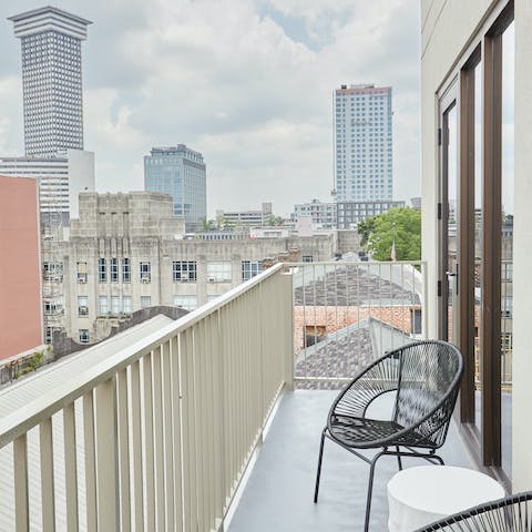 Gze out over your own slice of the New Orleans skyline from your private balcony