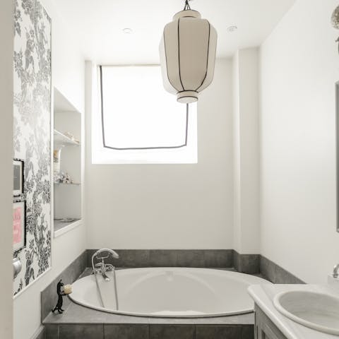 Sink into a hot bath in after a busy day in the city