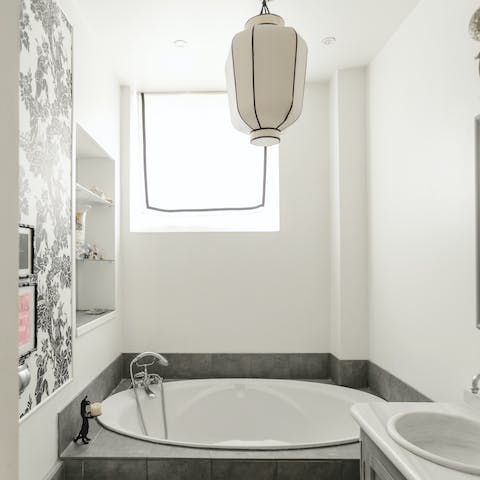 Sink into a hot bath in after a busy day in the city