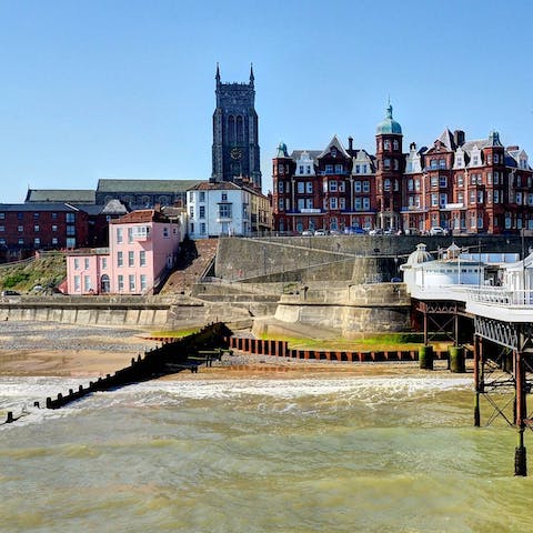 Explore Cromer's pier, under a three-minute stroll away