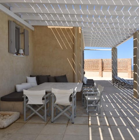 Enjoy a long lunch in the shade of the pergola