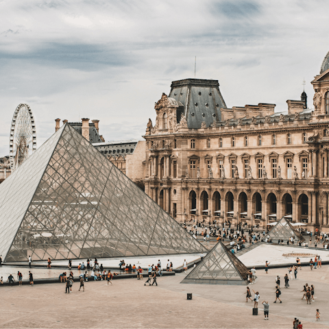 Lose yourself in the fascinating Louvre Museum – its treasure-lined hallways are just a couple of kilometres away