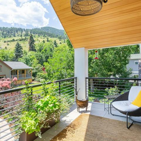 Take in the mountain views from the balcony