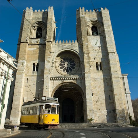 Jump on the tram for the short journey to Lisbon's historic centre