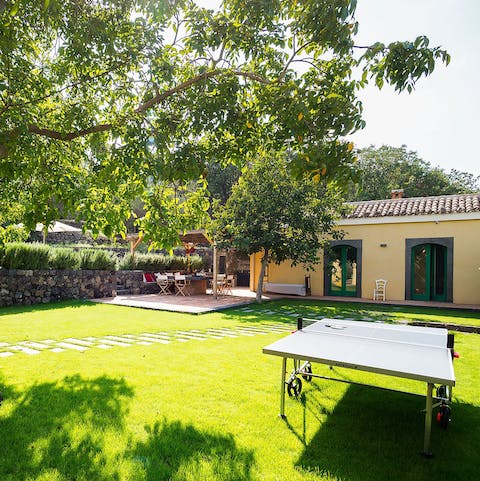 Challenge your loved ones to a game of table tennis or stroll the gardens
