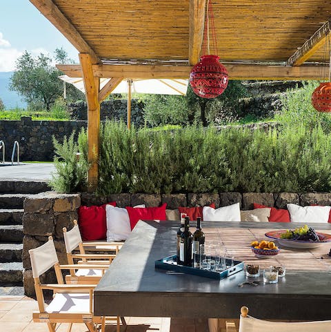 Break open a bottle of Nero D'avola for an alfresco dinner on the terrace