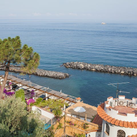 Wake up each morning to sparkling views stretching out over the Mediterranean Sea