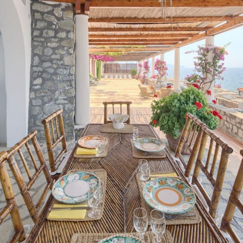 Prepare an Italian feast for your loved ones, as you dine alfresco while the sun goes down