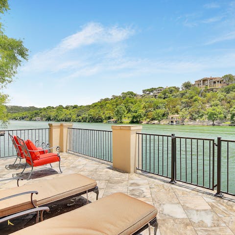 Kick back with a glass of wine as you admire the views of Lake Austin