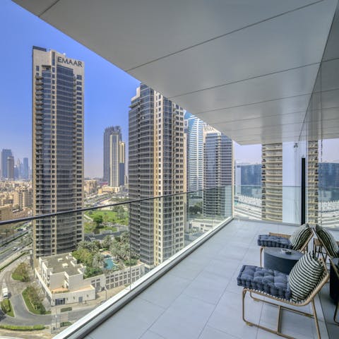 Prepare to be dazzled by the endless city vistas from your private balcony