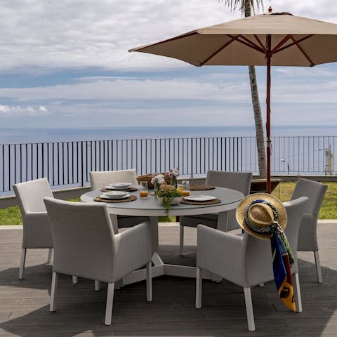 Eat all your meals alfresco to make the most of those Atlantic Ocean views