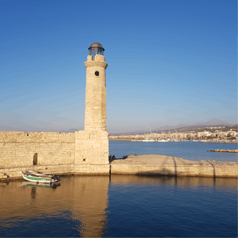 Discover Rethymno's Venetian Fortezza Castle, a short drive away