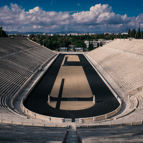 Pay a visit to the beautiful marble Panathenaic Stadium of Athens