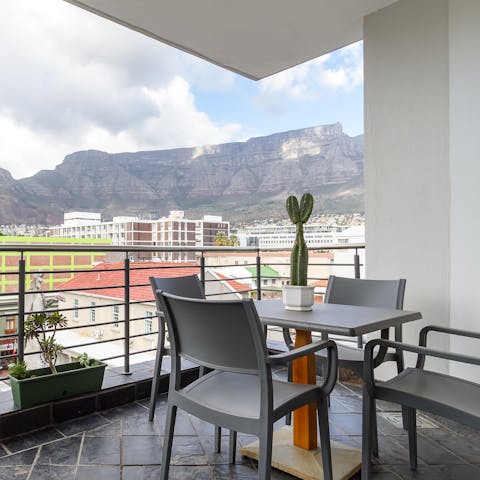 Soak up breath-taking views of Table Mountain from your private terrace