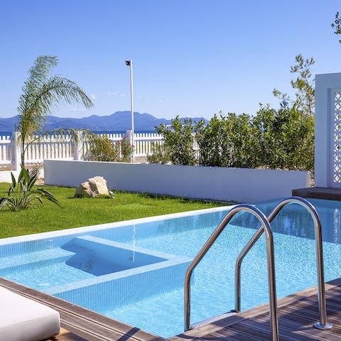 Jump in the pool or slide into the hot tub – you're spoilt for choice 