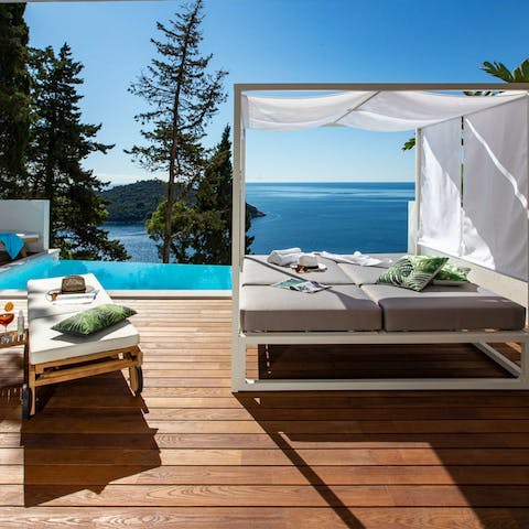 Admire stunning sea views from the terrace and private pool