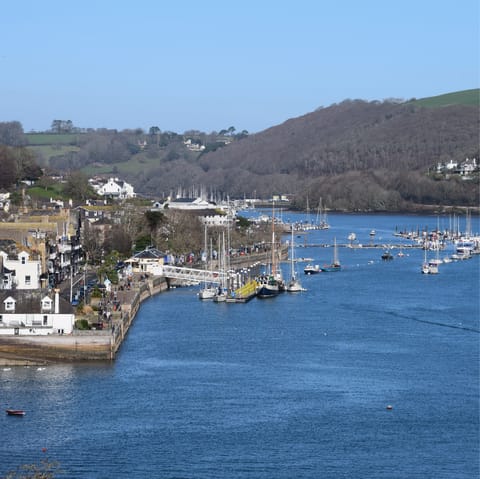 Explore the riverside town of Dartmouth, and watch the boats sail by