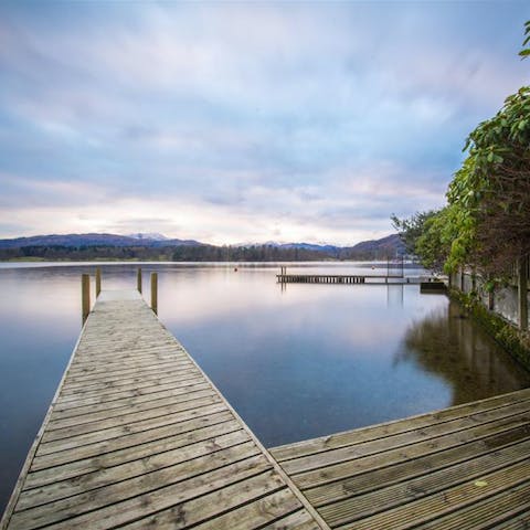 Set sail on Lake Windermere from your private jetty, just steps away