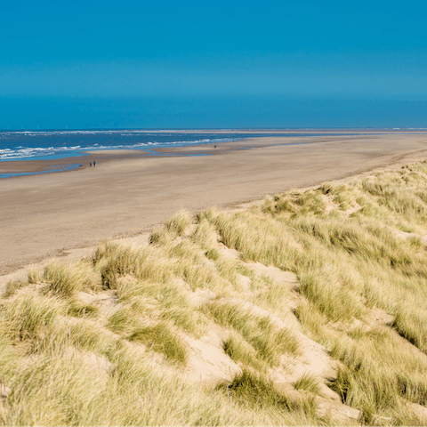 Visit the sandy beaches along the Norfolk coast, just fifteen minutes away in the car