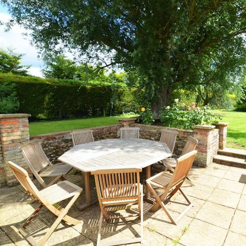 Savour breakfast in the sun while you admire the beautiful landscape