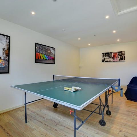 Enjoy a game of table tennis, table football or darts in the games room