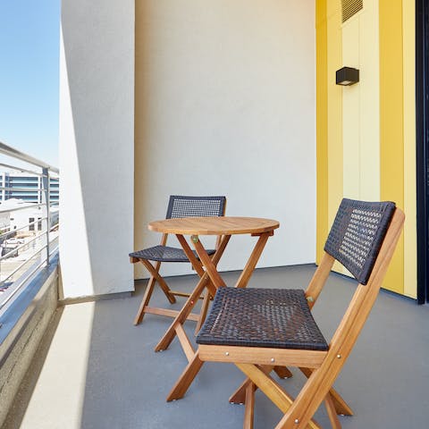 Spend your spare time playing games on the private balcony