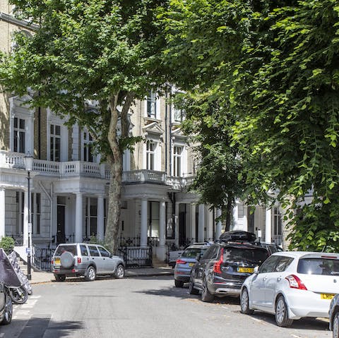 Wander along your leafy street of traditional London architecture