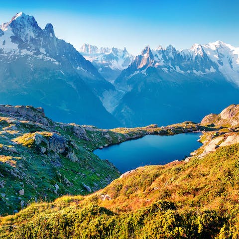 Hike through the gorgeous alpine landscapes during the summer months