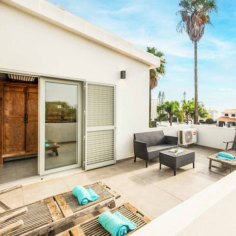 Catch some sun out on the private balcony