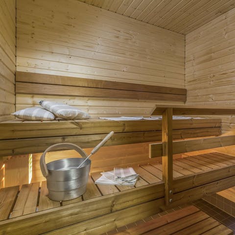 Detox in the sauna after a day on the slopes