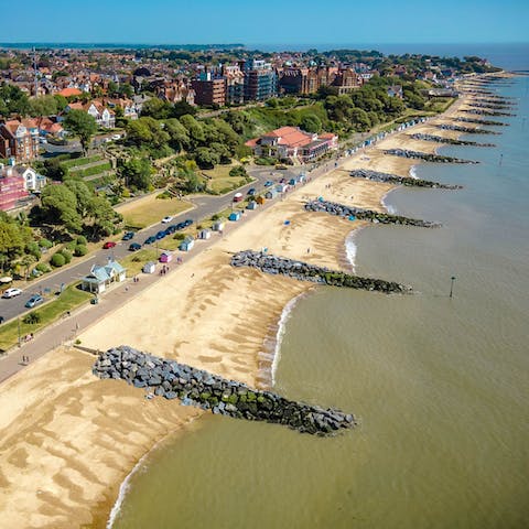 Drive forty minutes to Felixstowe and enjoy a day at the seaside 