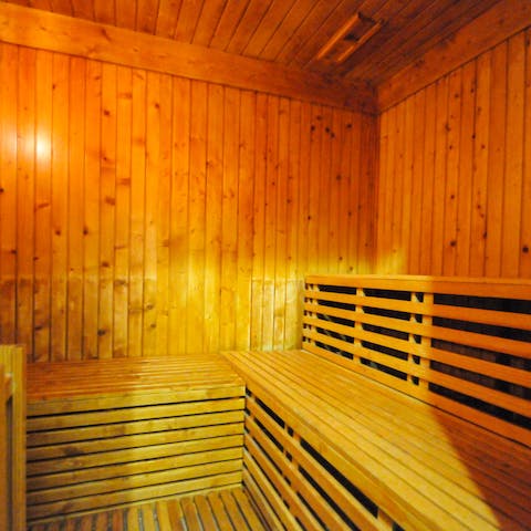 Take a turn in the sauna when you need to unwind with a bonus serotonin boost