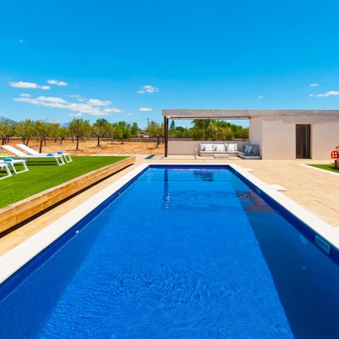Cool off from the Mallorcan sun in the large, private pool