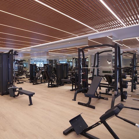 Get a workout in – there's an on-site health club