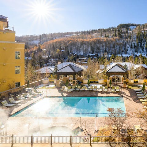 Take a dip in this heated pool 