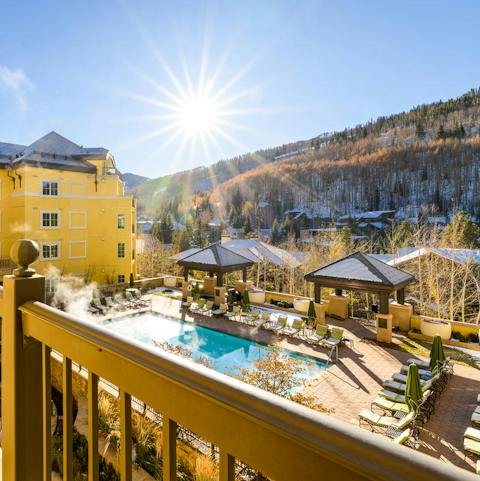 Admire sunny Vail views from your private balcony
