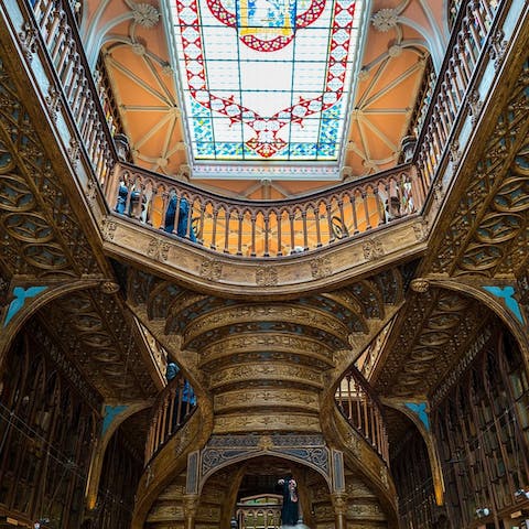 Pick up a new coffee table book from the stunning Livraria Lello