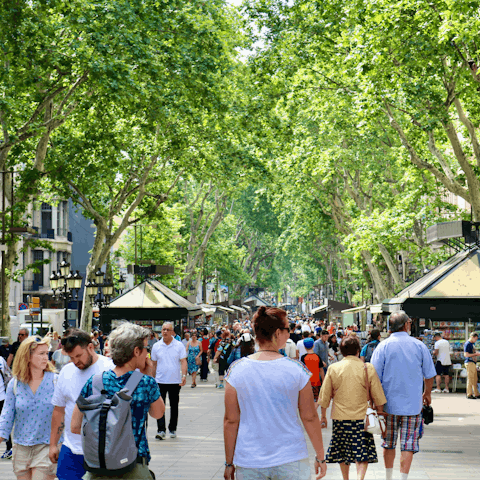 Stroll along Rambla Catalunya with an ice cream