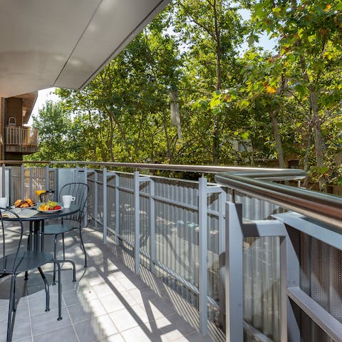 Savour your morning espresso on the private balcony