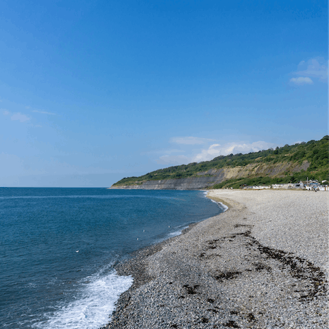 Spend the day on the beach – Lyme Regis is a thirty-minute drive away