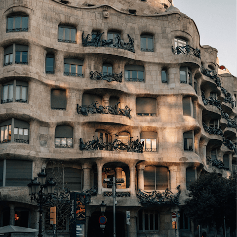 Enjoy a spot of rooftop jazz at Casa Milà, a short walk away