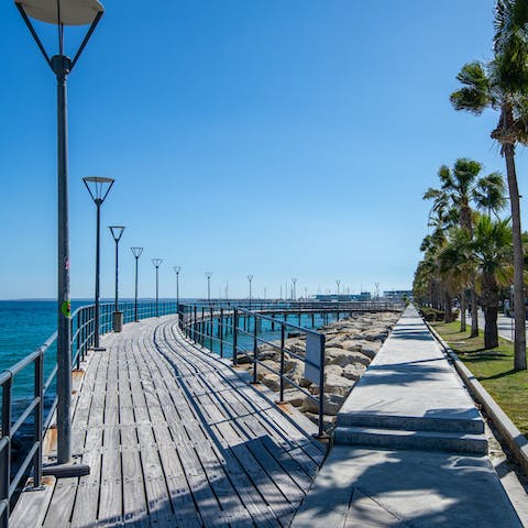 Mosey down to Molos seafront promenade (800-metres on foot)