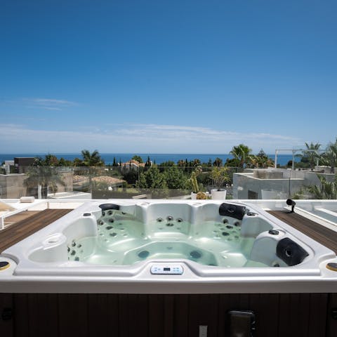 Enjoy incredible views from the roof top Jacuzzi 