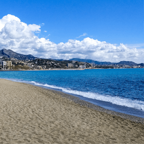Explore the beaches along the Málaga coastline, under 20 km from your villa