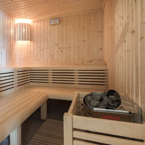 Indulge in the therapeutic sauna