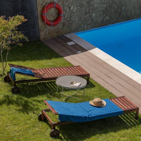 Spend warm days dipping in and out of the private pool